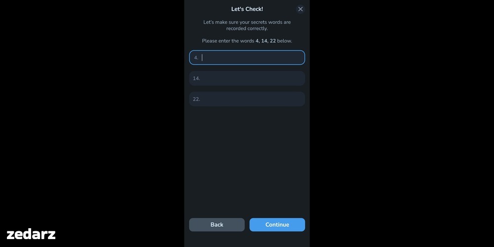 اموزش بازیابابی کلمات در my ton wallet