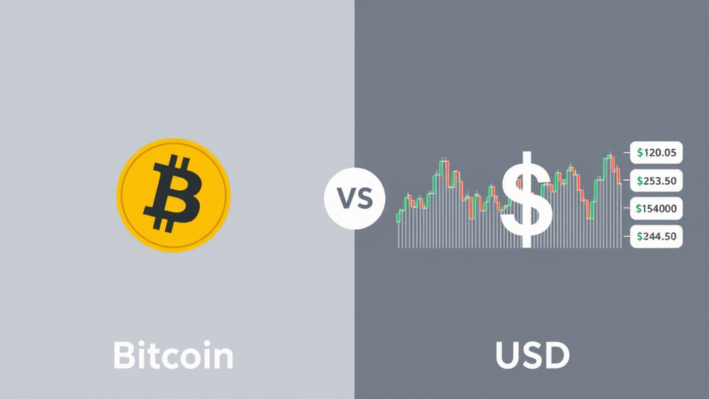 بیت کوین و دلار آمریکا