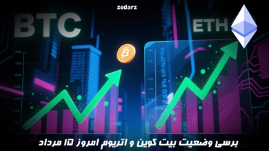 برسی وضعیت بیت کوین و اتریوم امروز