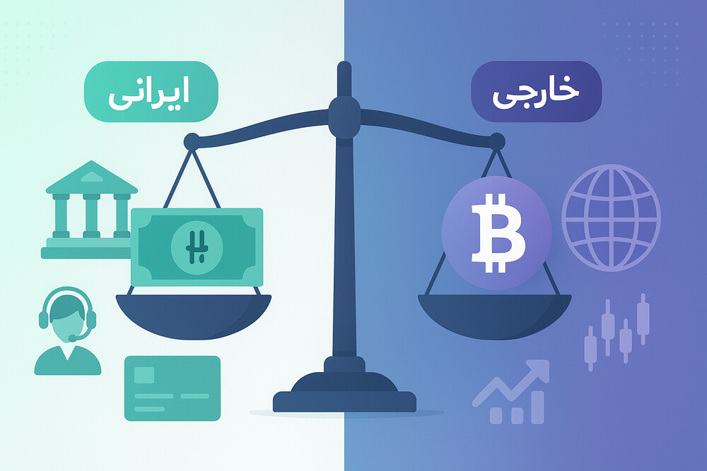 صرافی ارز دیجیتال ایرانی بهتر است یا خارجی