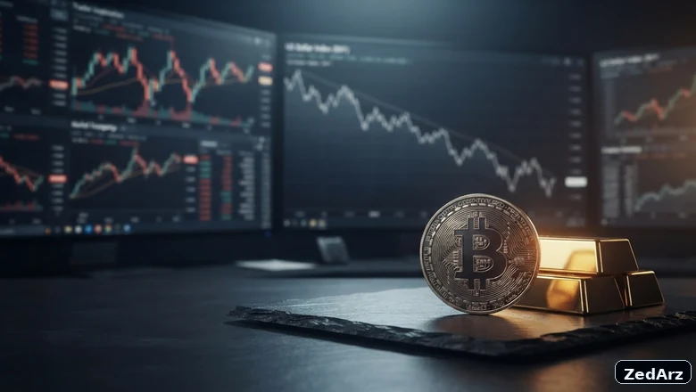 تصویر شاخص رشد همزمان طلا و بیت کوین در برابر کاهش ارزش دلار