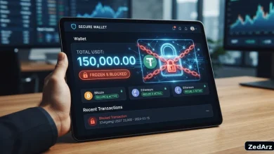 تصویر شاخص تتر فریز شده و مسدود شدن آدرس USDT