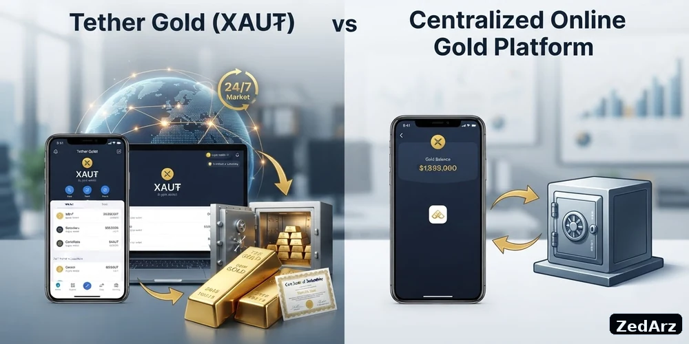 مقایسه تتر گلد XAUt با پلتفرمهای خرید طلای آنلاین