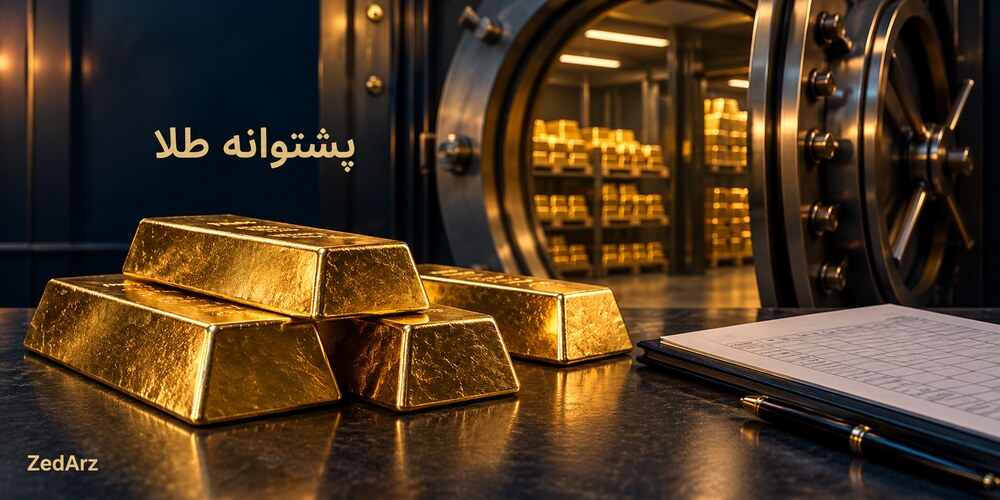 تصویر مفهومی پشتوانه طلا و نگهداری شمش در خزانه