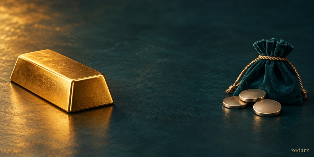 تصویر مفهومی تفاوت وجه تضمین حراج با قیمت نهایی شمش طلا