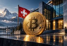 تصویر مفهومی بیتکوین و پرچم سوئیس برای خبر تأیید ETF