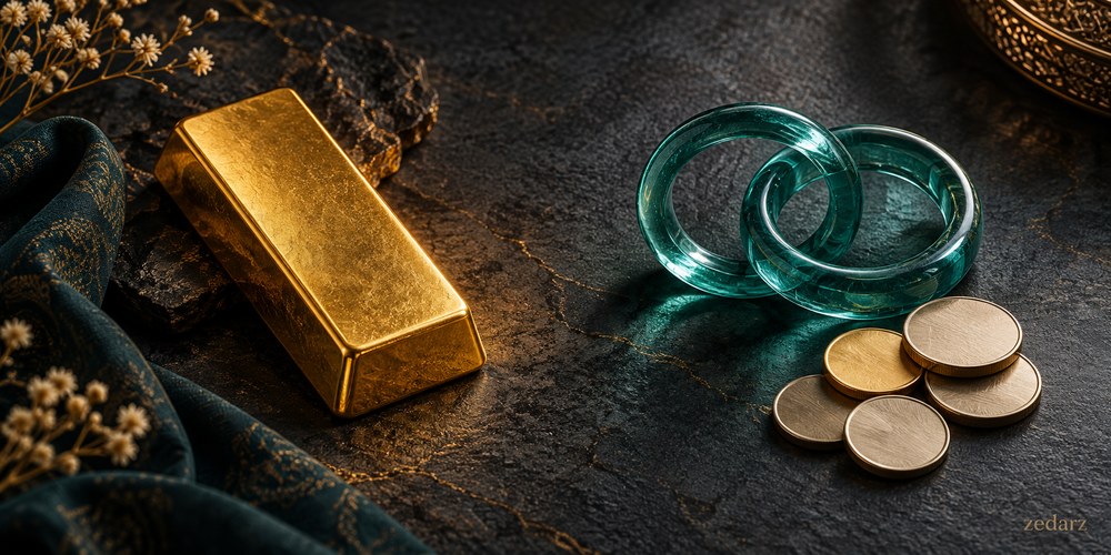 تصویر مفهومی طلا و نقش عامل ارزی در ارزش ریالی آن