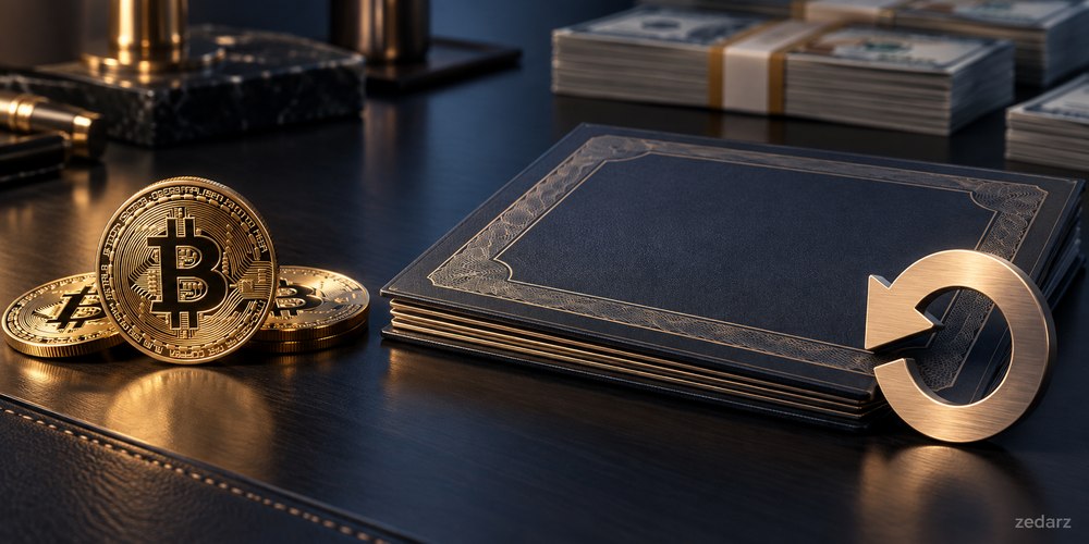 تصویر مفهومی تخصیص نقدینگی میان بیت‌کوین و بازخرید سهام