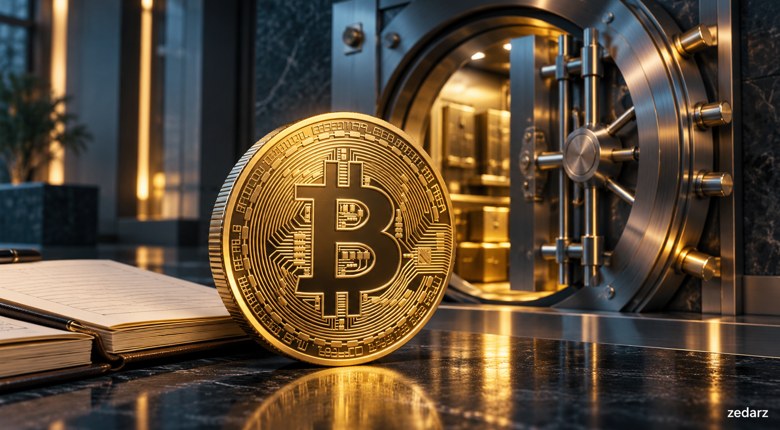 تصویر مفهومی بیت‌کوین و خزانه شرکتی استرایو