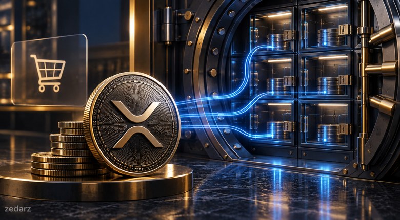 تصویر مفهومی حضانت XRP در خزانه دیجیتال؛ نه سند خرید بانک