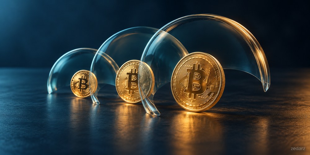 تصویر مفهومی سه بخش همپوشان راهبرد اختیار معامله بیتکوین