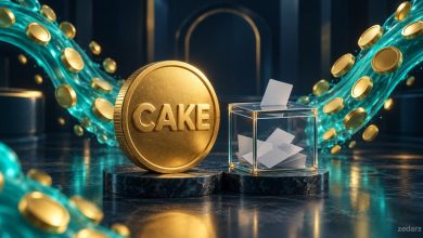 تصویر مفهومی رأیگیری تغییر اقتصاد توکن CAKE در پنکیکسواپ