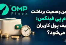 آخرین وضعیت برداشت او ام پی فینکس؛ تصویر مفهومی کیف پول و ساعت با لوگوی رسمی صرافی